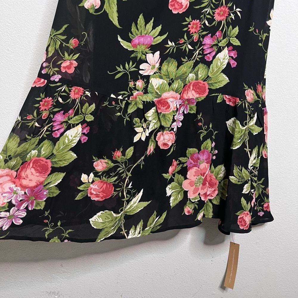 Reformation Black Floral Midi Dress - Picture 4 of 11